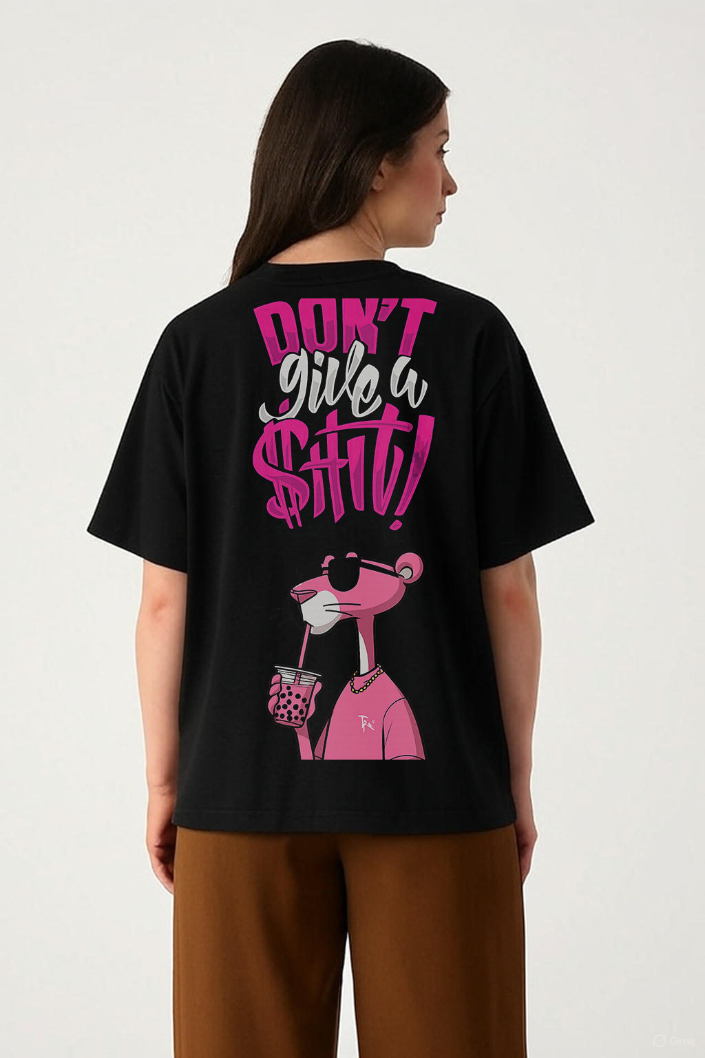 "Drip Panther - Oversized Tee with Zero F*cks Given"