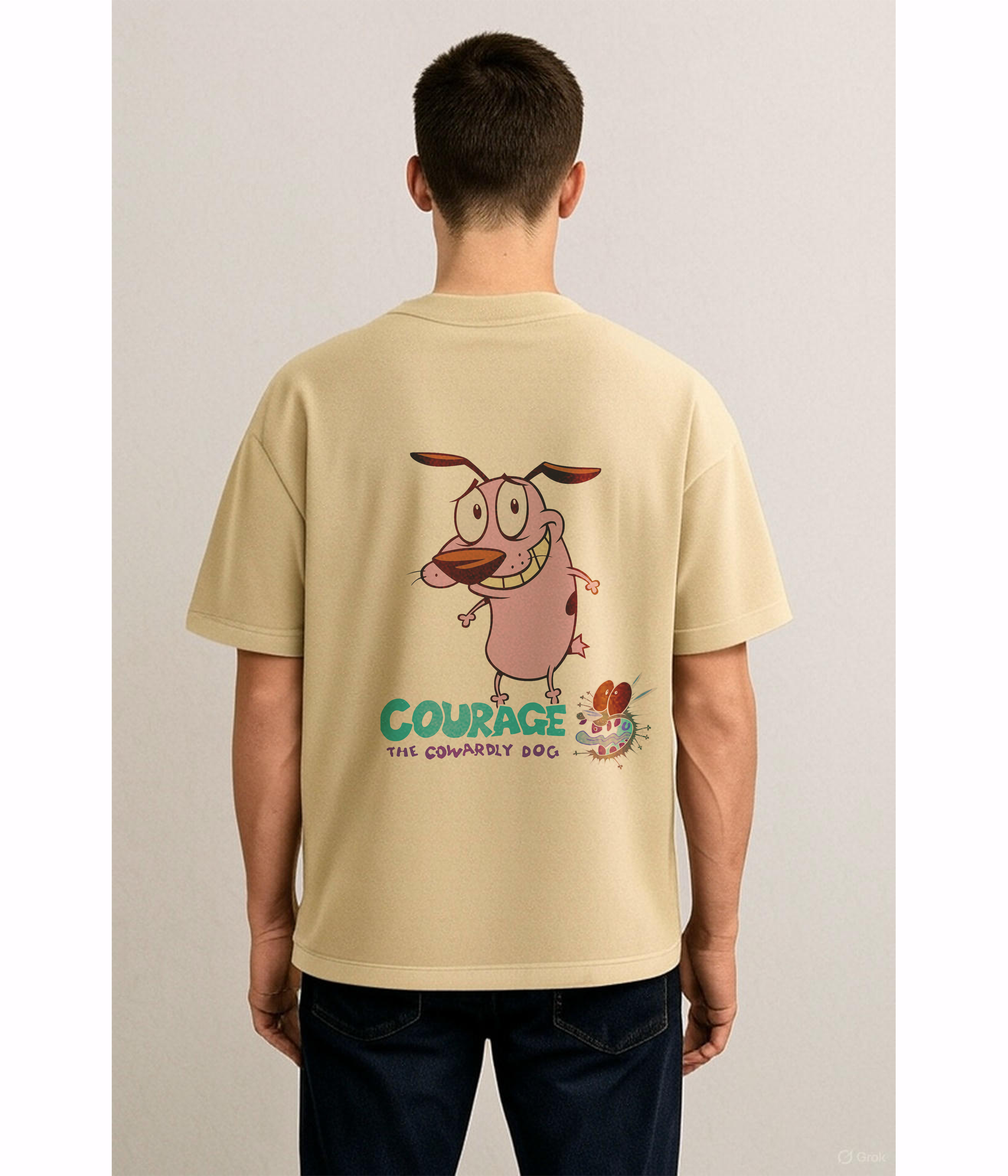 Courage the Cowardly Dog Oversized T-Shirt – Retro Cartoon Edition