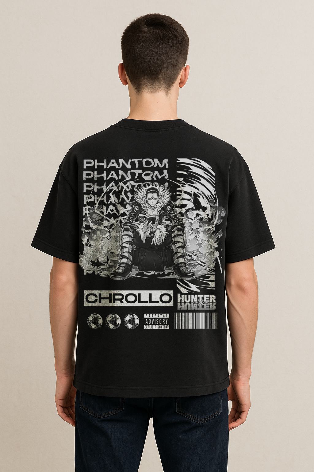 🕷️ Phantom Overlord – Chrollo Lucifer Oversized Tee