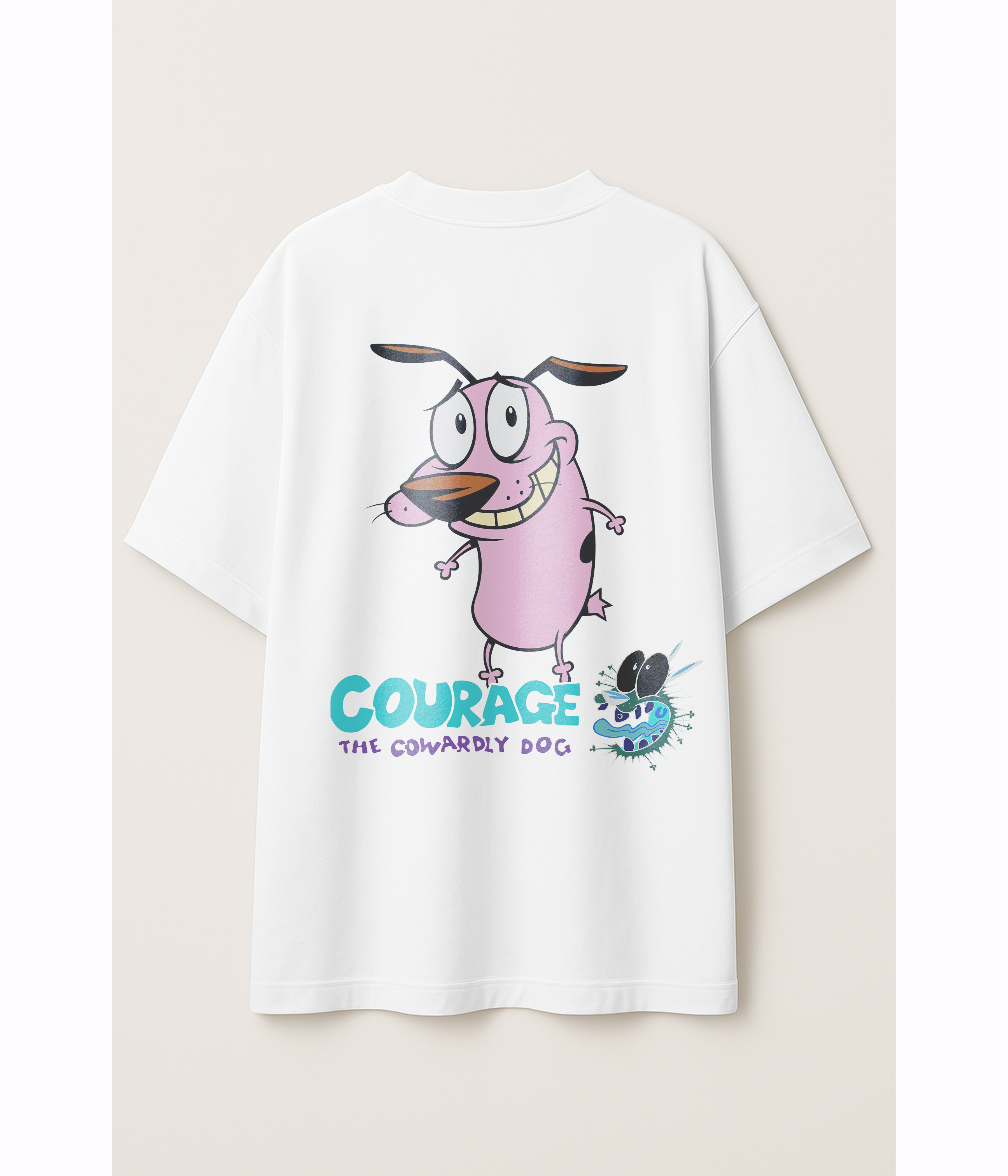 Courage the Cowardly Dog Oversized T-Shirt – Retro Cartoon Edition