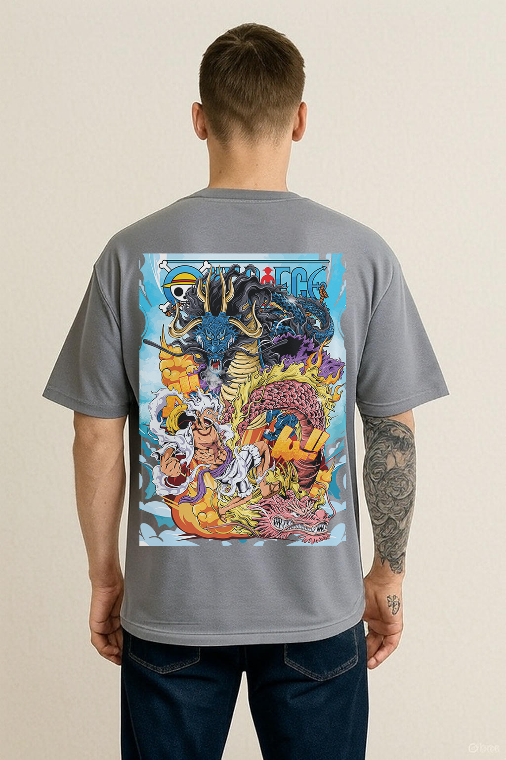 Wano’s Final Clash – Luffy vs Kaido Oversized Tee