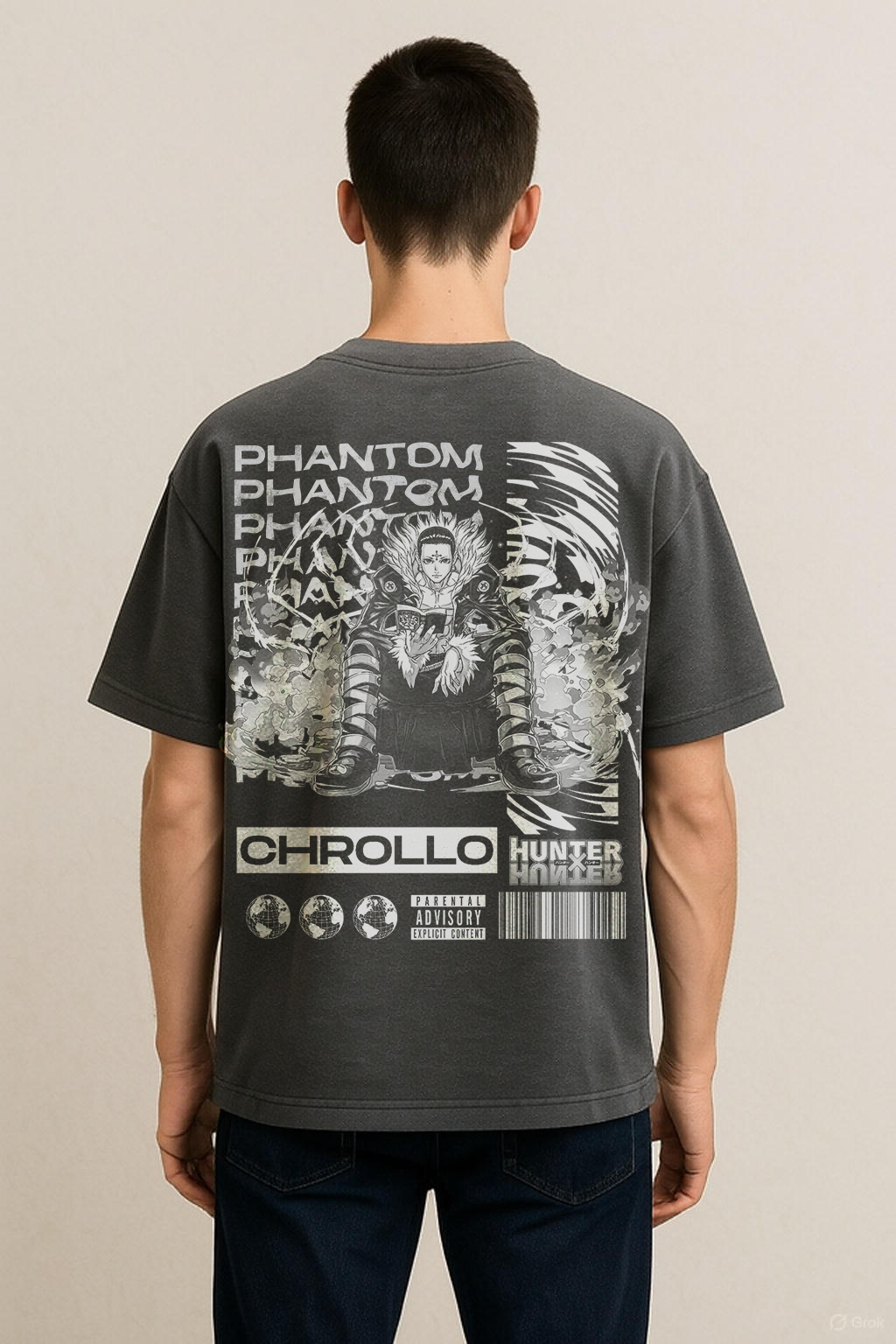 🕷️ Phantom Overlord – Chrollo Lucifer Oversized Tee