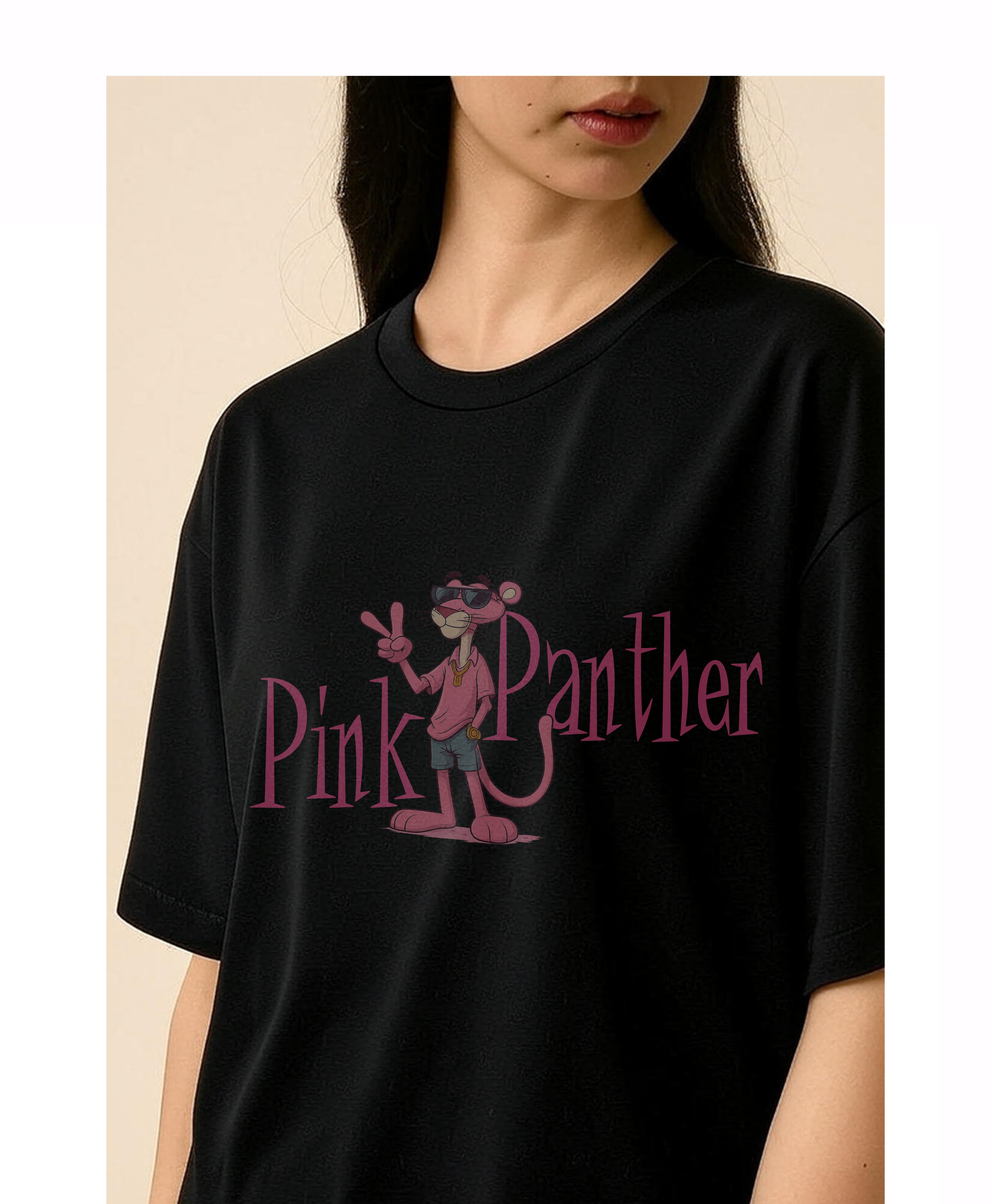 "Drip Panther - Oversized Tee with Zero F*cks Given"