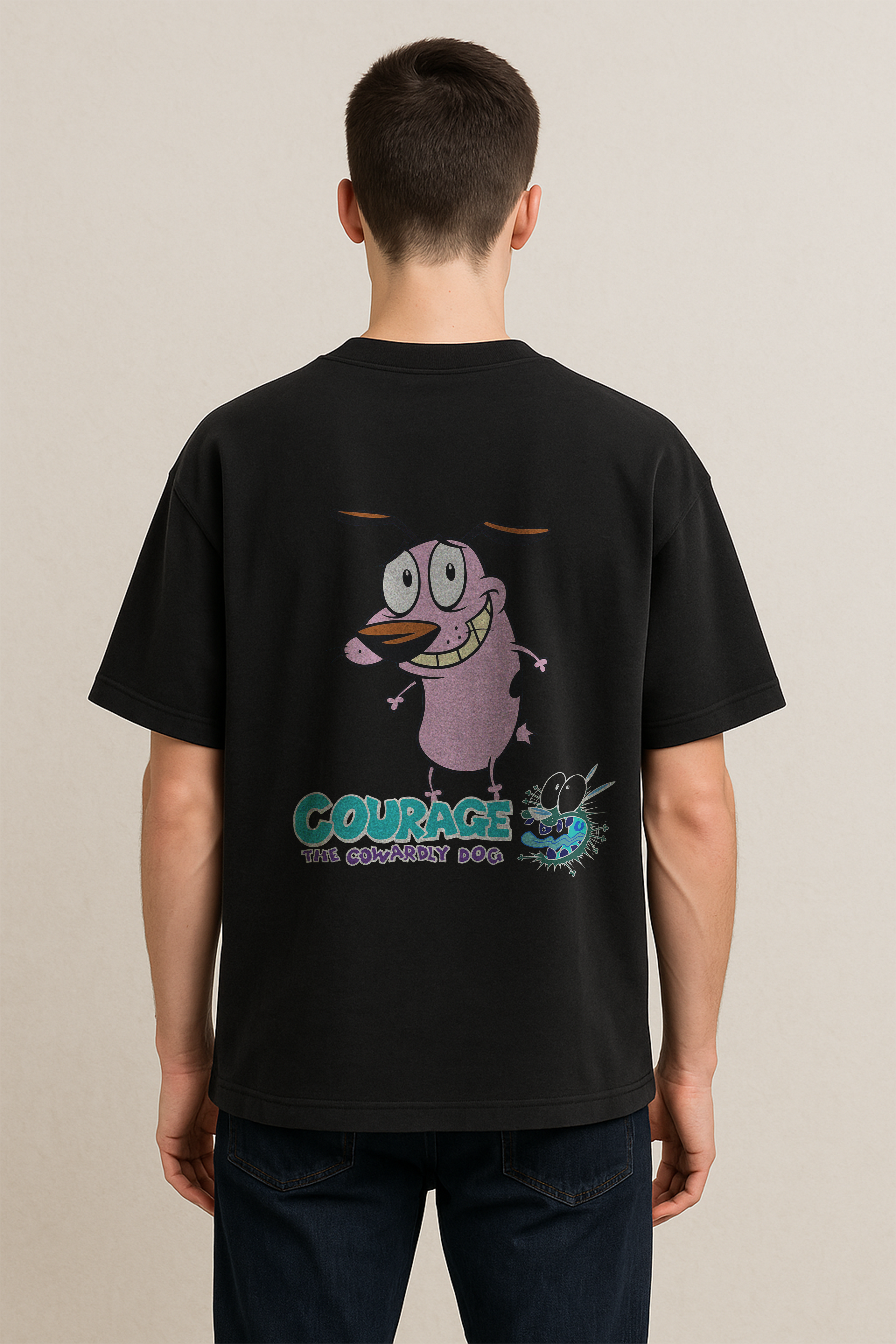 Courage the Cowardly Dog Oversized T-Shirt – Retro Cartoon Edition