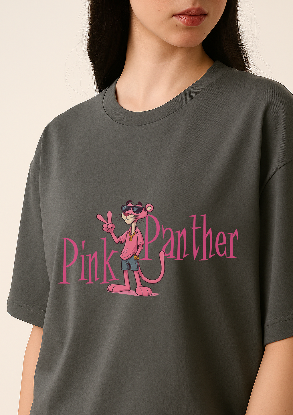 "Drip Panther - Oversized Tee with Zero F*cks Given"